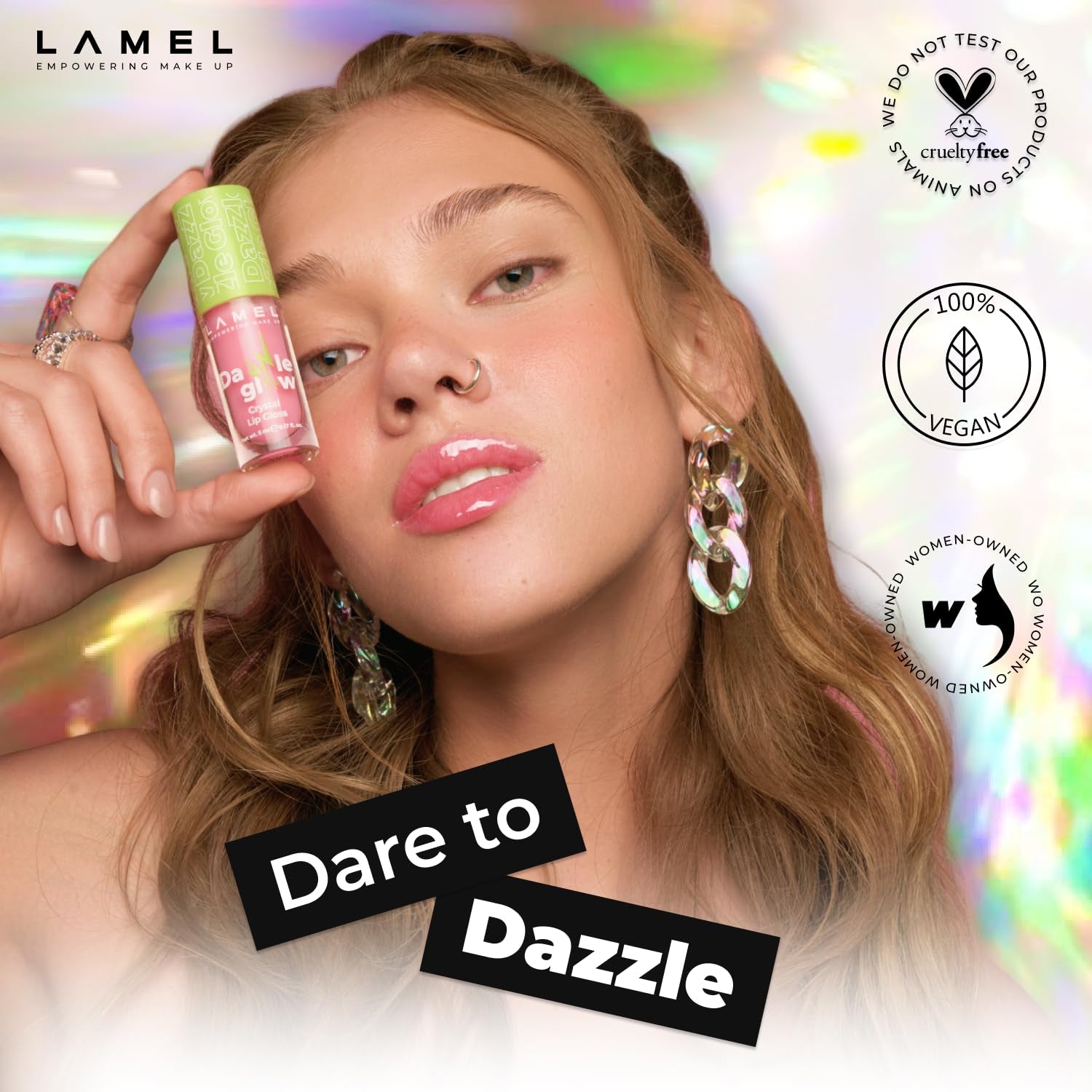 Dazzle Glow Crystal Clear Lip Gloss - Hydrating Lip Gloss - Non Sticky - Colored - Moisturizing - №404 You Can