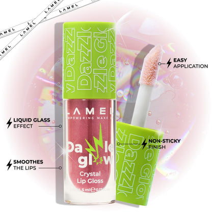 Dazzle Glow Crystal Clear Lip Gloss - Hydrating Lip Gloss - Non Sticky - Colored - Moisturizing - №404 You Can